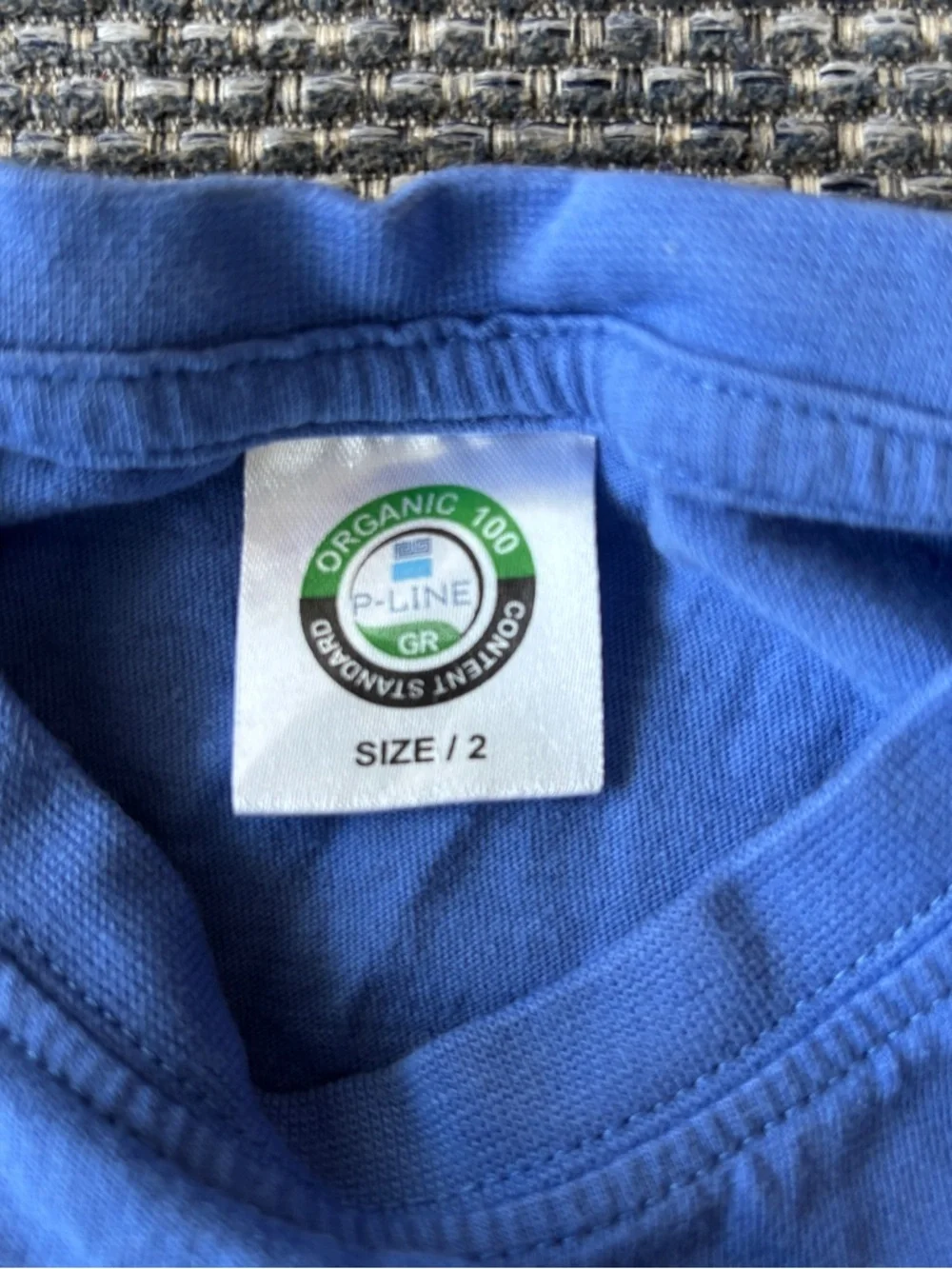 Kids Blue T‑Shirt Textured Fuzzy Donkey Graphic Applique - Hydra, Greece | Sz 2